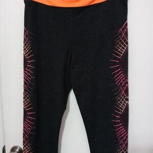 Perfect yoga orange flash high waisted yoga leggings new XL